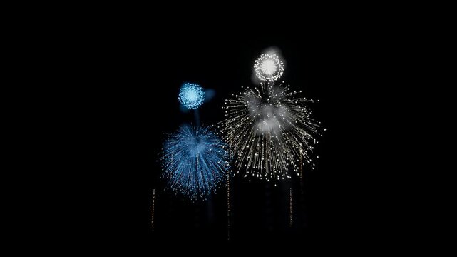 Northern Mariana Islands Flag Color Fireworks Centered 3D Animation