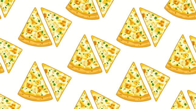 Hand-drawn pizza slices pattern