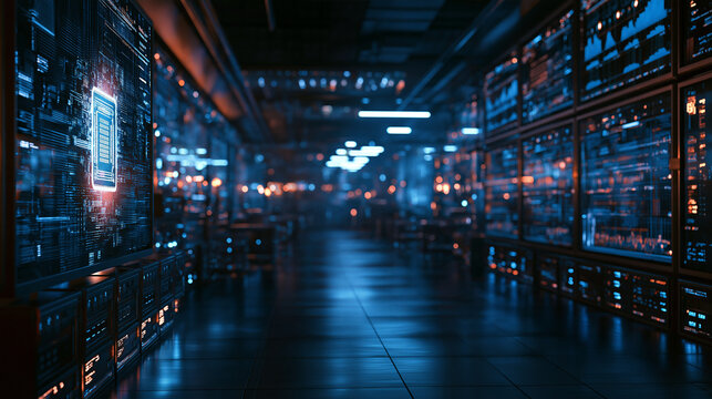 Technology Sector Concept with Glowing Semiconductor