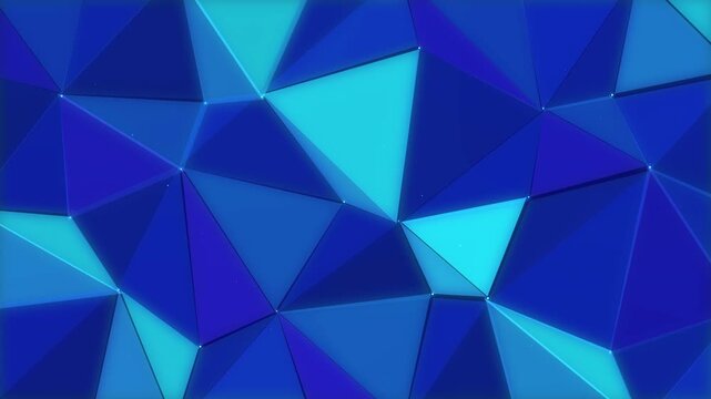Blue geometric polygon triangle background abstract motion graphic loop