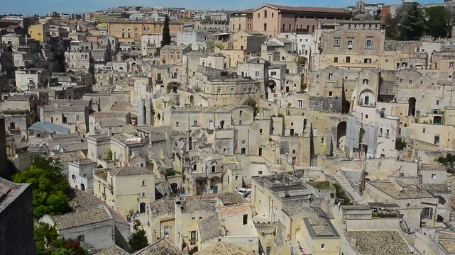 The cave city of Sassi di Matera was the European Capital of Culture in 2019 and is located in the Basilicata region of southern Italy, Southern Europe