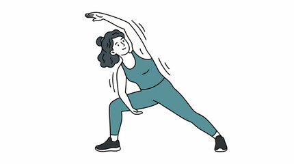Fototapeta premium A woman performing a yoga pose in a studio. She is wearing athletic clothing and appears focused on her practice