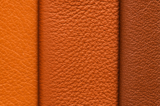 Orange Terracotta and Brown Leather Swatches Texture Background Macro