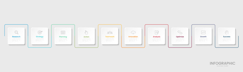 Obraz premium Infographic 10 options design elements for your business data. Vector Illustration.