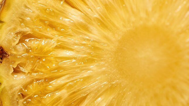 Close-up of fresh pineapple fruit texture. Vibrant tropical fruit detail for healthy eating, summer concepts, and natural food backgrounds.