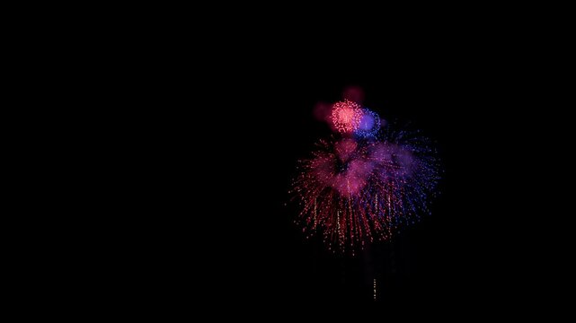 Sint Maarten Flag Color Fireworks Left Copy Space 3D Animation