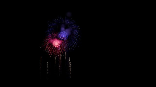 Sint Maarten Flag Color Fireworks Right Copy Space 3D Animation