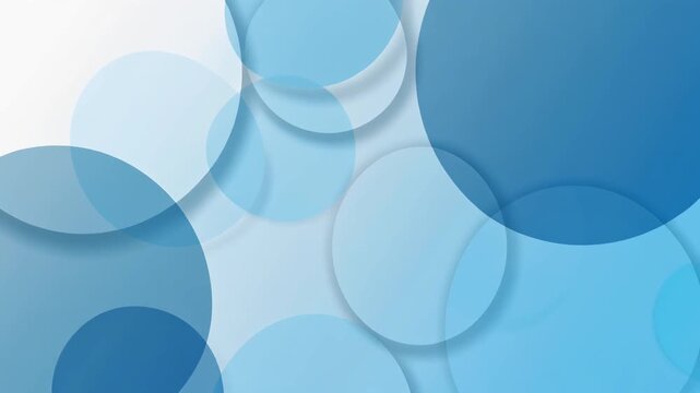 Abstract blue circles background pattern with geometric shapes and soft translucent layers for design