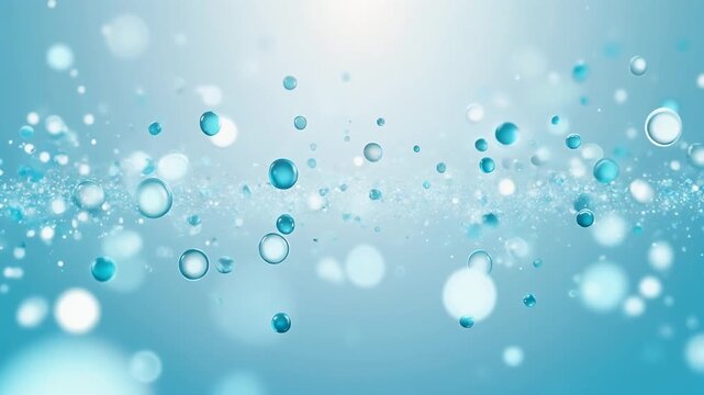 Abstract blue background with glowing bubbles and water drops effect for dynamic designs