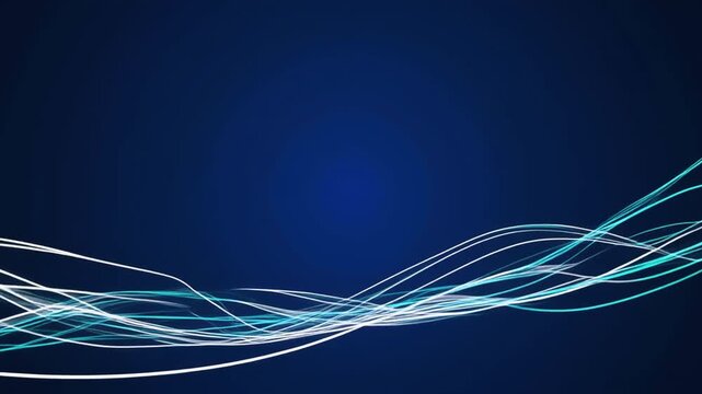 Dynamic blue and white digital wave lines abstract background for futuristic technology concepts