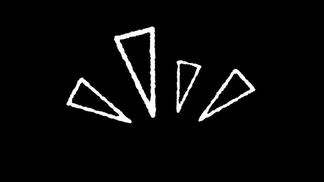 White comic emphasis outlines animation on transparent background. 