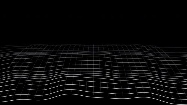 Glitch cyber wave wireframe digital texture motion graphic loop