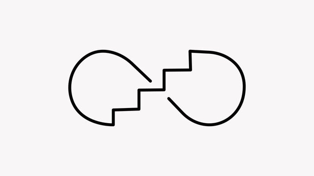 Abstract interlocking shapes resembling puzzle pieces or gears