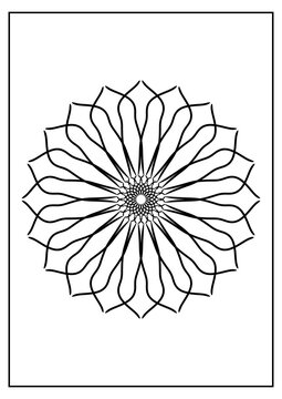 Simple flower mandala coloring page for beginners and kids