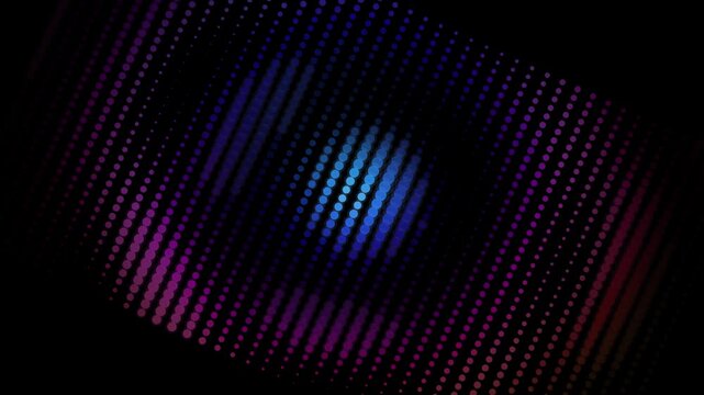 Abstract neon led dot grid background motion graphics, glowing purple blue light grid pattern animation, dynamic futuristic digital wave texture