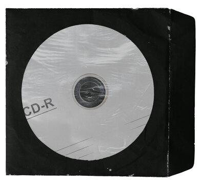 Grunge blank black CD-R sleeve. png isolated on transparent background