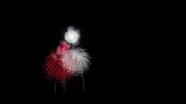 Timor Leste Flag Color Fireworks Right Copy Space 3D Animation