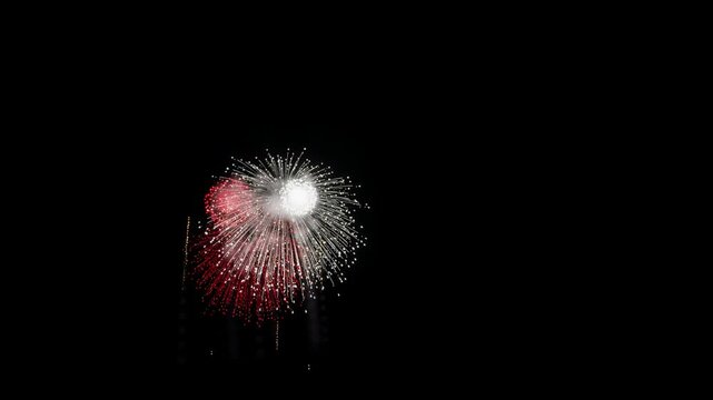 Tonga Flag Color Fireworks Right Copy Space 3D Animation