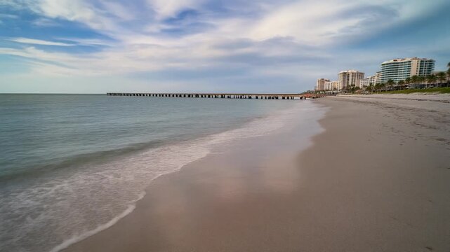 Gentle waves at jupiter florida inlet beach during daytime