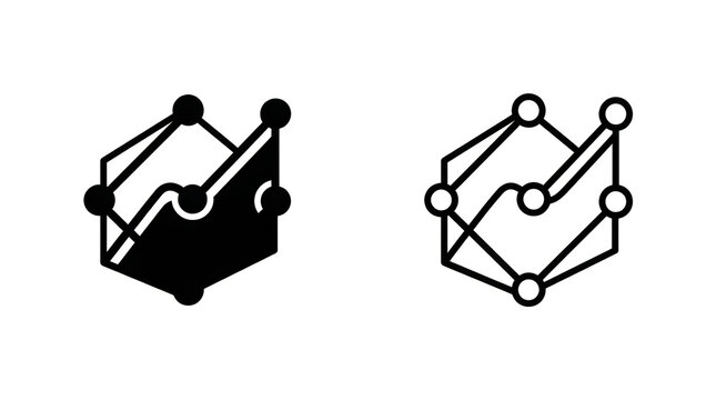 Abstract geometric network diagram icons