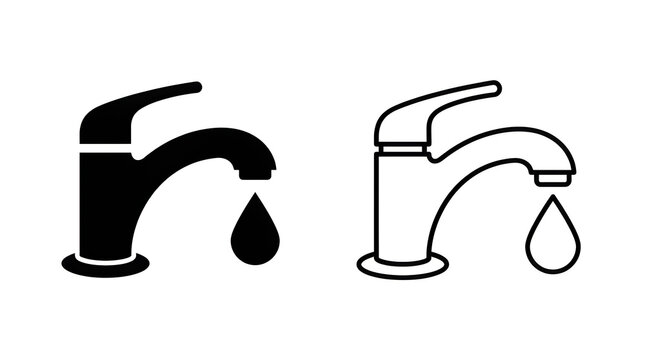 Two faucets dripping water illustration