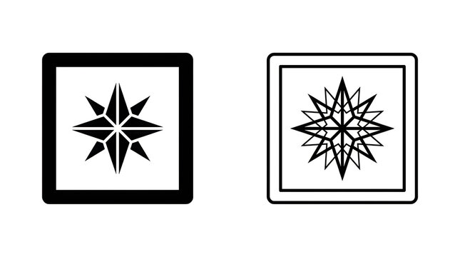 Minimalist compass rose vector icon design
