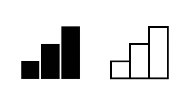 Simple bar and step chart comparison icons
