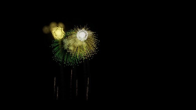 Zimbabwe Flag Color Fireworks Right Copy Space 3D Animation