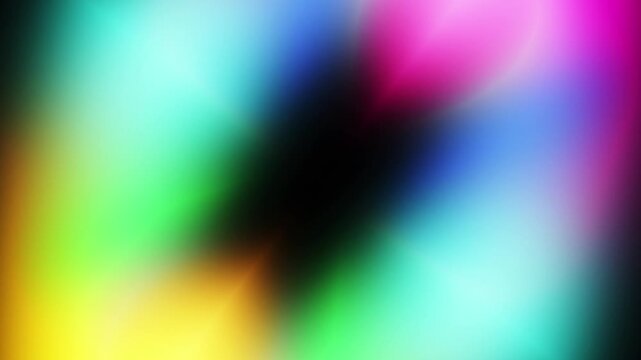 Vibrant multicolor yellow pink cyan and black gradient motion loop with smooth glowing fluid light textures Perfect for modern presentation overlays and video backgrounds