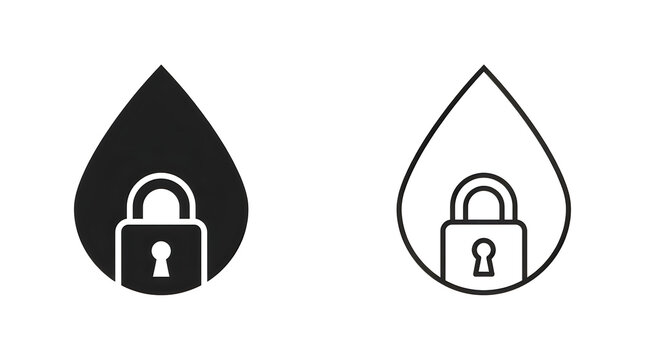 Secure drop-shaped lock icon design