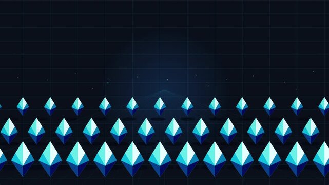Pixel art crystal diamond animation loop motion graphic background