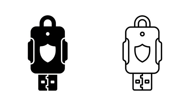 Usb flash drive with security shield icon