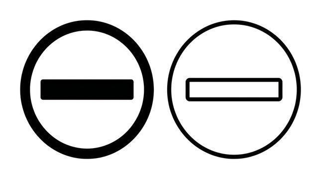 Minimal minus button icons in circle