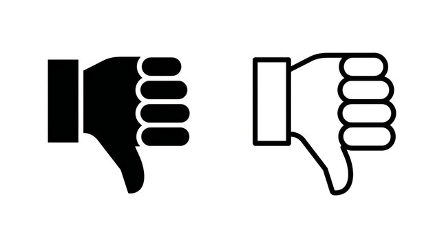 Downvote hand icon gesture thumbs down