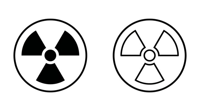 Radioactive warning symbol icons side by side