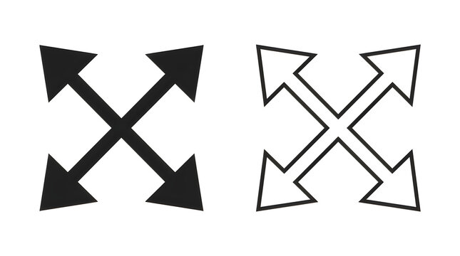Modern crossed arrows vector icon set