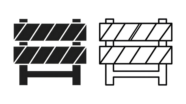 Stacked road barriers illustration