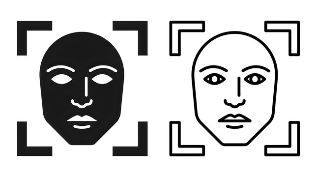 Minimalist face mask and human face comparison