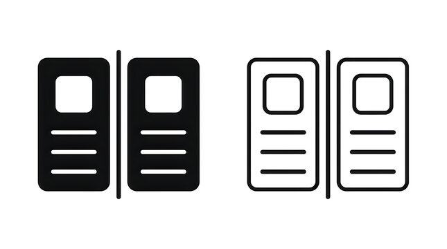 Flat icons of two mobile phones side by side