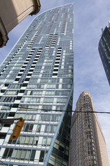 Obraz premium The L Tower designed by Daniel Libeskind and developed by Cityzen Development Group, completed in 2015, located at 8 The Esplanade in the St Lawrence-East Bayfront area of Toronto
