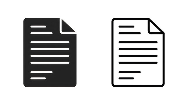 Modern document icon pair with corner fold