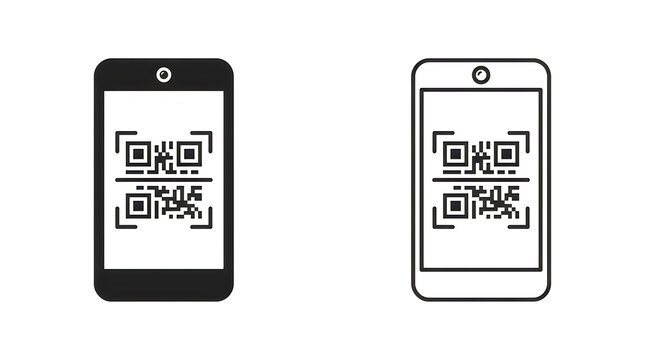 Qr codes displayed on smartphone screens