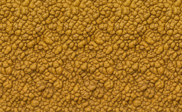 Bumpy mustard yellow texture background of organic pebble stone or bubbly foam pattern for abstract design