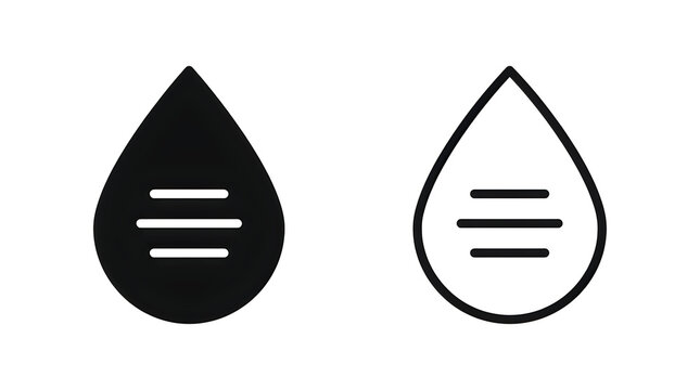 Water droplet icon with equal sign inside