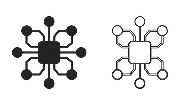 Modern network server icon with connections