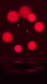 Red glowing circles loop, neon bokeh, light background