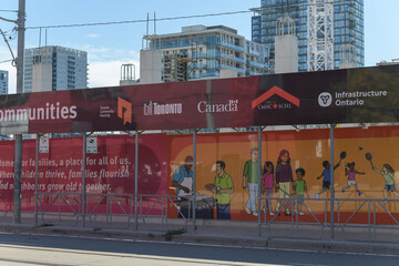 Fototapeta premium construction site on Gerrard St E, Toronto (Toronto Community Housing build)