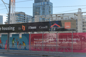 Fototapeta premium construction site on Gerrard St E, Toronto (Toronto Community Housing build)