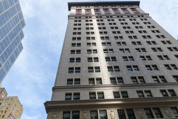 Fototapeta premium west elevation of historic Royal Bank Building, designed by Ross & MacDonald, completed 1915, located at 2 King St E (viewed here side facing Yonge St), Toronto