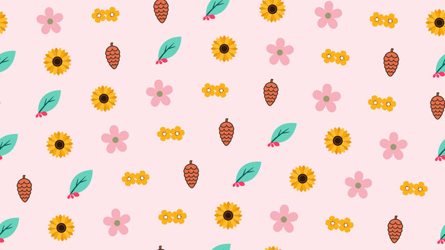 Floral and Pinecone Pattern